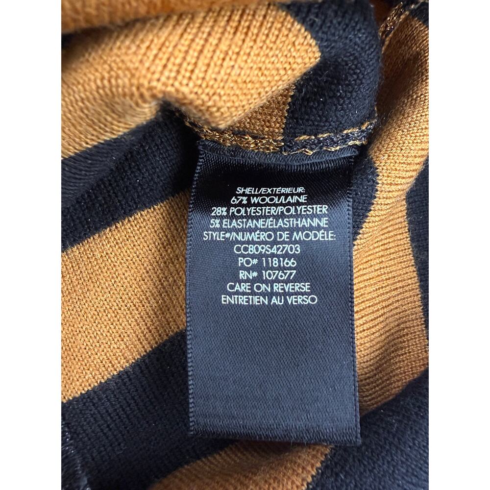 ALICE + OLIVIA Wool Roberta Turtleneck Sweater Size XS Metallic Black & Biscuit - Picture 6 of 6